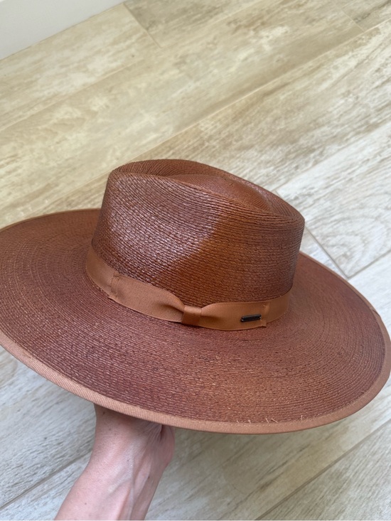 Brixton Accessories - Brixton Women’s Wide-Brim Brown Straw Fedora Rancher Hat